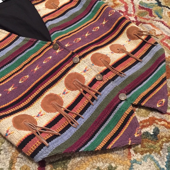 Vintage Southwestern Boho Vest Size Small - Picture 4 of 5